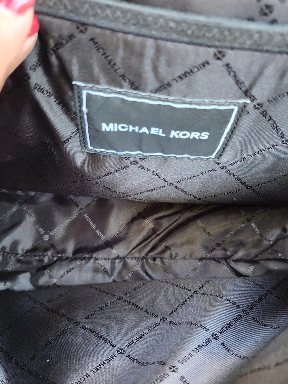 Michael Kors Cooper Large Logo Messenger Bag Signature Crossbody Black Grey